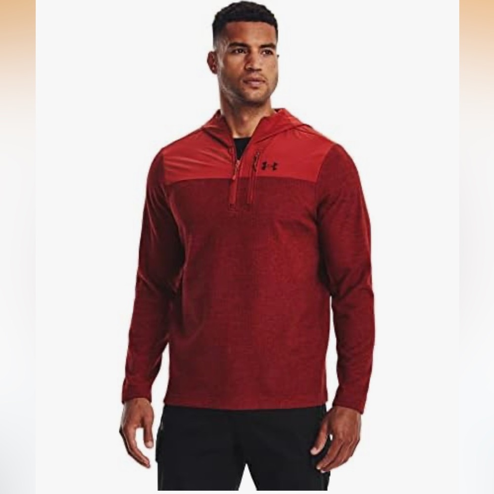 Men’s Under Armour Specialist Grid Half-Zip Long-Sleeve Sweatshirt Maroon Size M